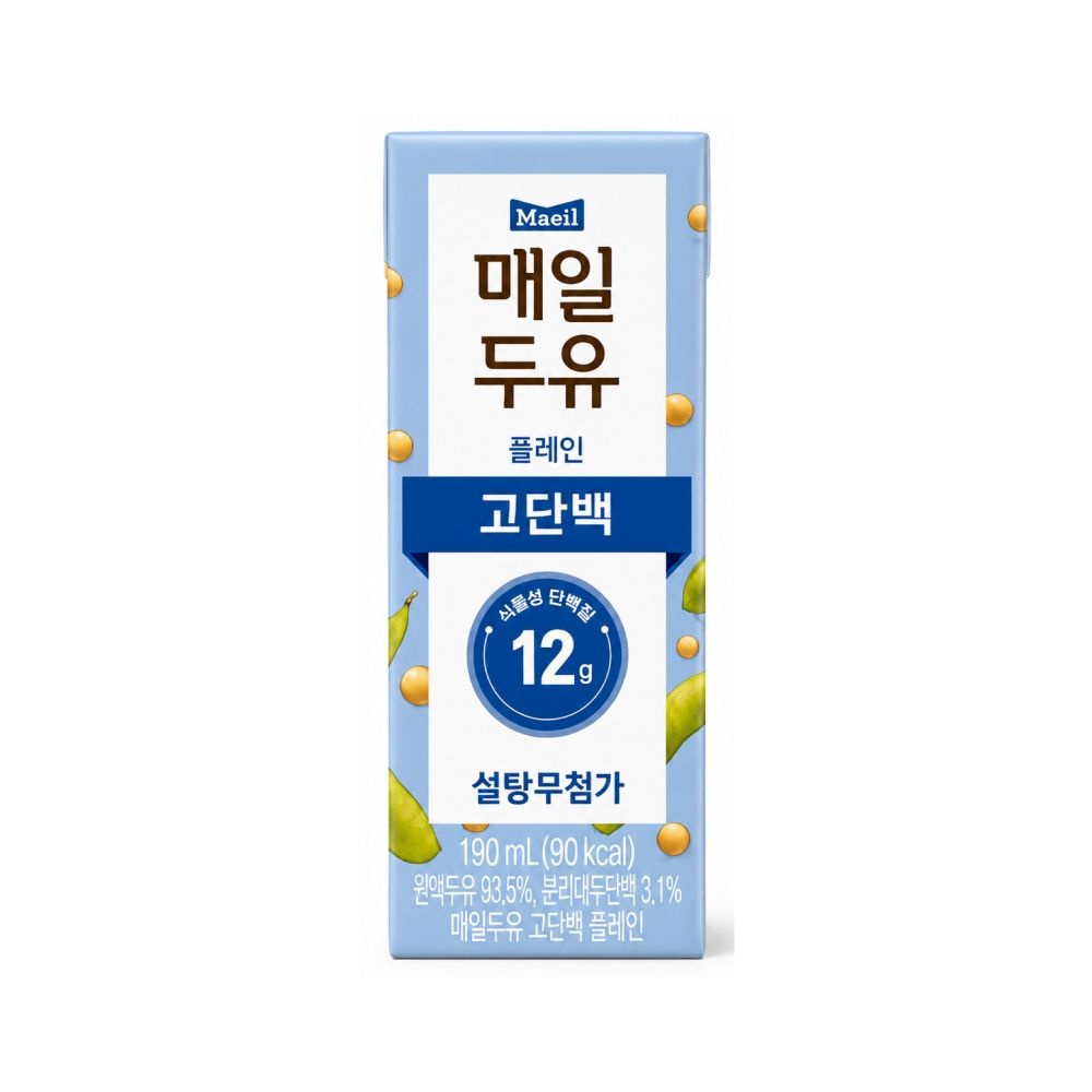 매일두유 고단백 12g 190ml 48팩 플레인 무당 설탕 무첨가