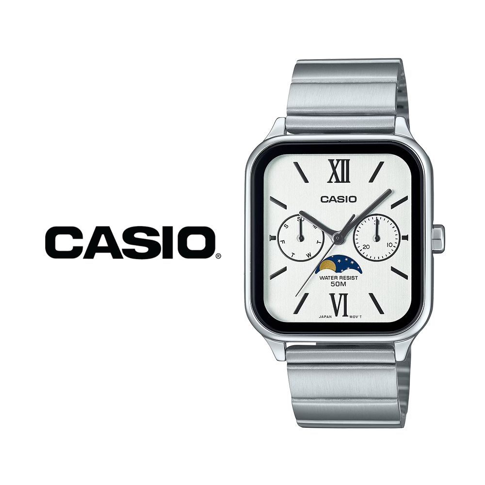 [오늘출발] 카시오 CASIO 문페이즈 스퀘어 남성 사각 메탈 손목시계 MTP-M305D-7A2