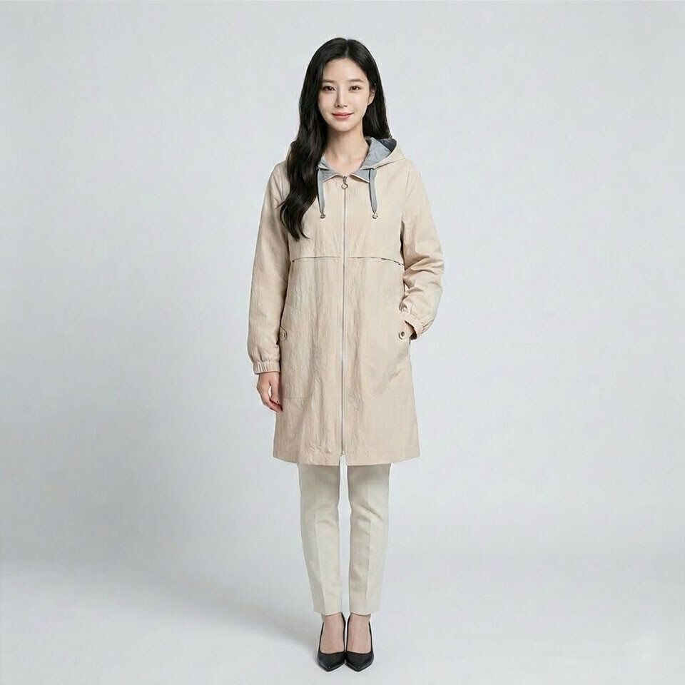 프렐린 [패션플러스][프렐린][프렐린]나일론 혼방 후드점퍼-R1JE231455B