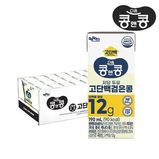 콩앤콩 저당두유 고단백검은콩 190ml 24팩