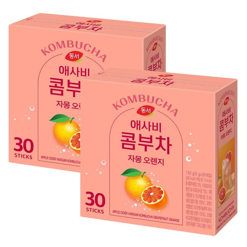 동서 애사비 콤부차 자몽 오렌지 30T x 2개