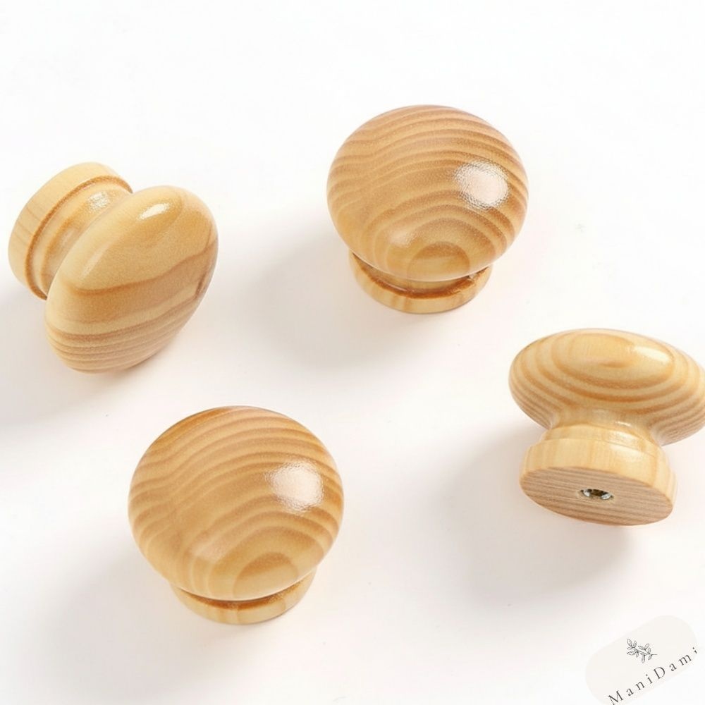 Zhejiang Newfine Industry Co., Ltd. / (주)Tree 원형 가구손잡이 4P A-02 나무손잡이 옷장손잡이 빈티지손잡이