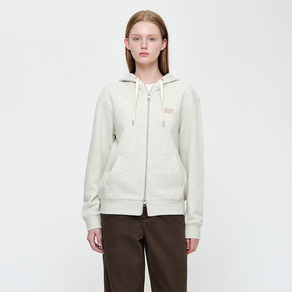 BACK CLASSIC LOGO HOODIE ZIPUP oatmeal