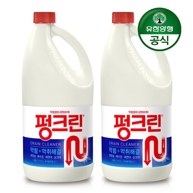유한양행 [유한양행] 유한락스 펑크린 4L x 2개 / 배수관 막힘 용해제