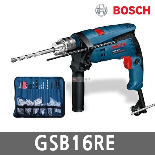 보쉬 토이 보쉬 GSB16RE 전기 해머드릴 750W 파우치 100PCS 함마드릴 유선해머