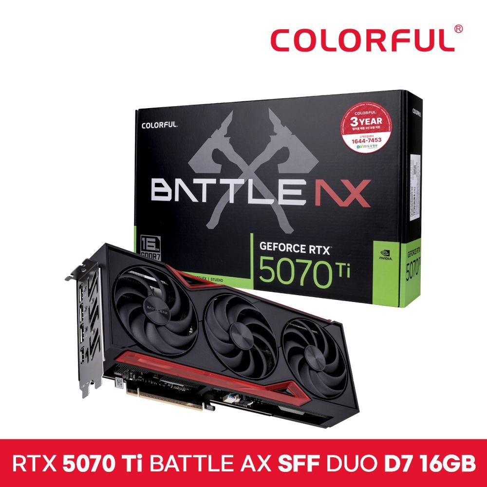 [공식수입사] COLORFUL 지포스 RTX 5070 Ti BATTLE AX SFF D7 16GB 도우정보