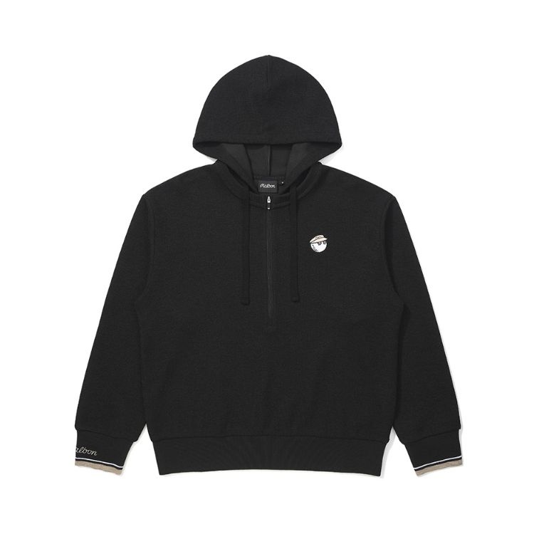 말본골프 여성 니트라이크 하프집업 후드 맨투맨 BLACK (WOMAN) M6122PFS11BLK