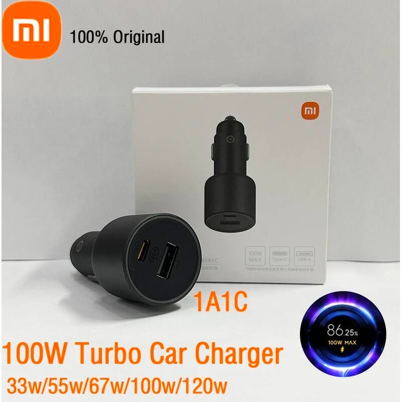 [해외] 자동차배터리충전기 샤오미 차량용 오리지널 충전기 터보 충전 고속 Pd USB C 레드미 노트 11 10 블랙샤크 5 4 13 울트
