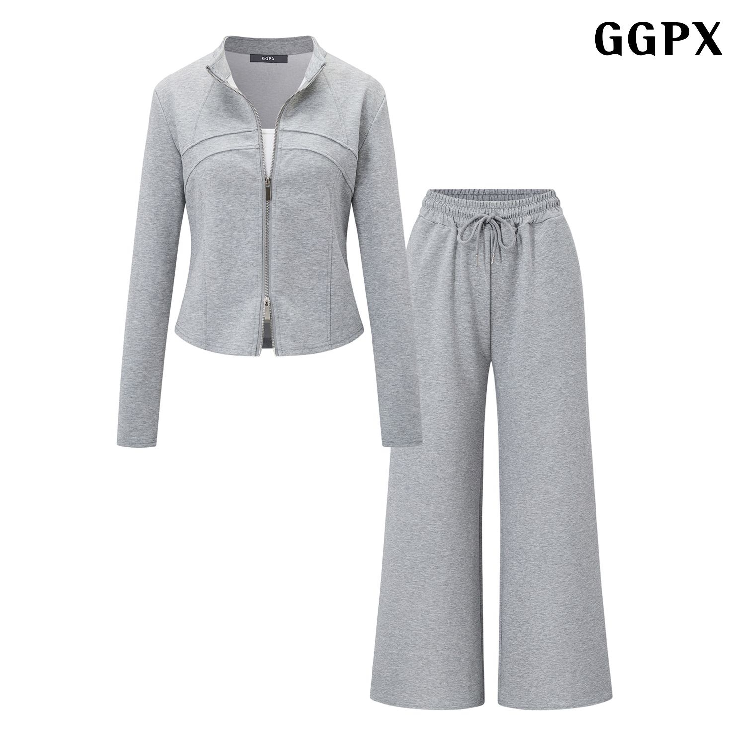 GGPX 이너세트 집업 가디건 와이드 롱 팬츠 셋업 (GQCOW008D)