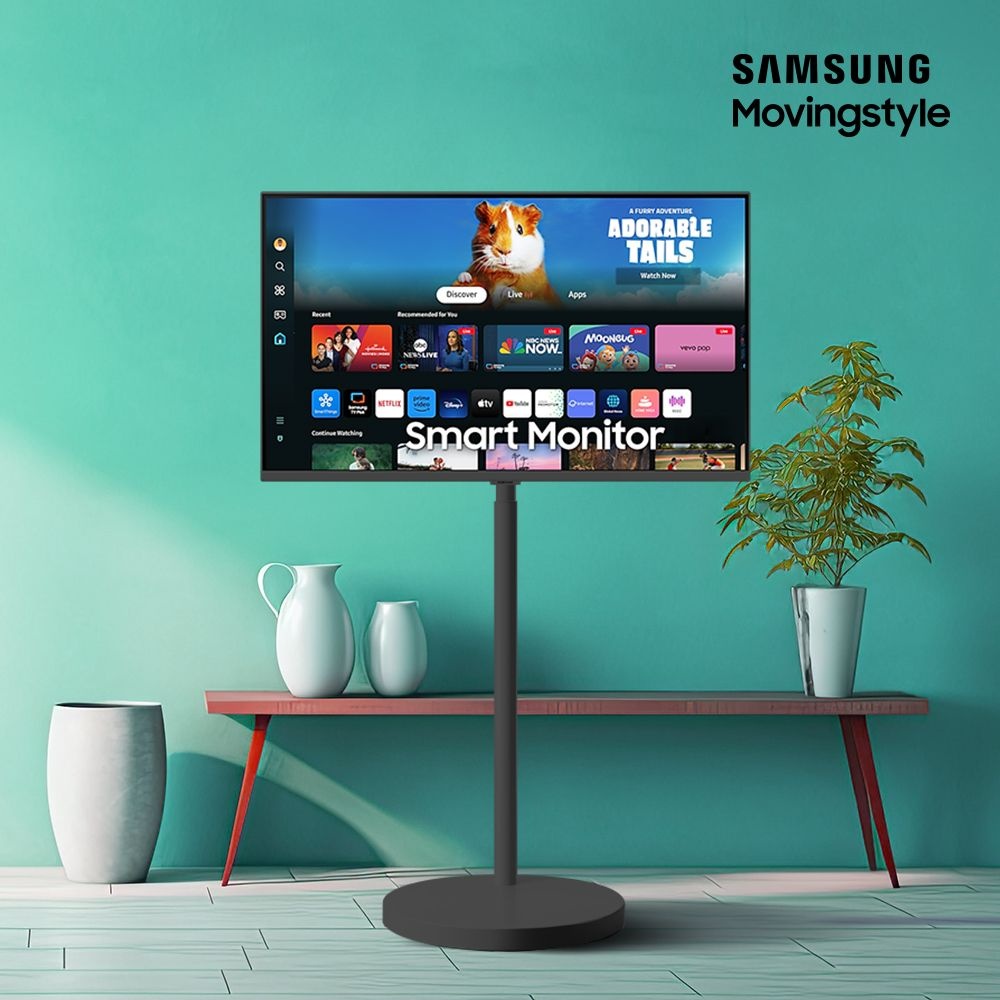 삼성전자 무료 설치배송 삼성 무빙스타일 32인치 스마트모니터 LS32FM702U-1BB M7 이동식스탠드 삼탠바이미