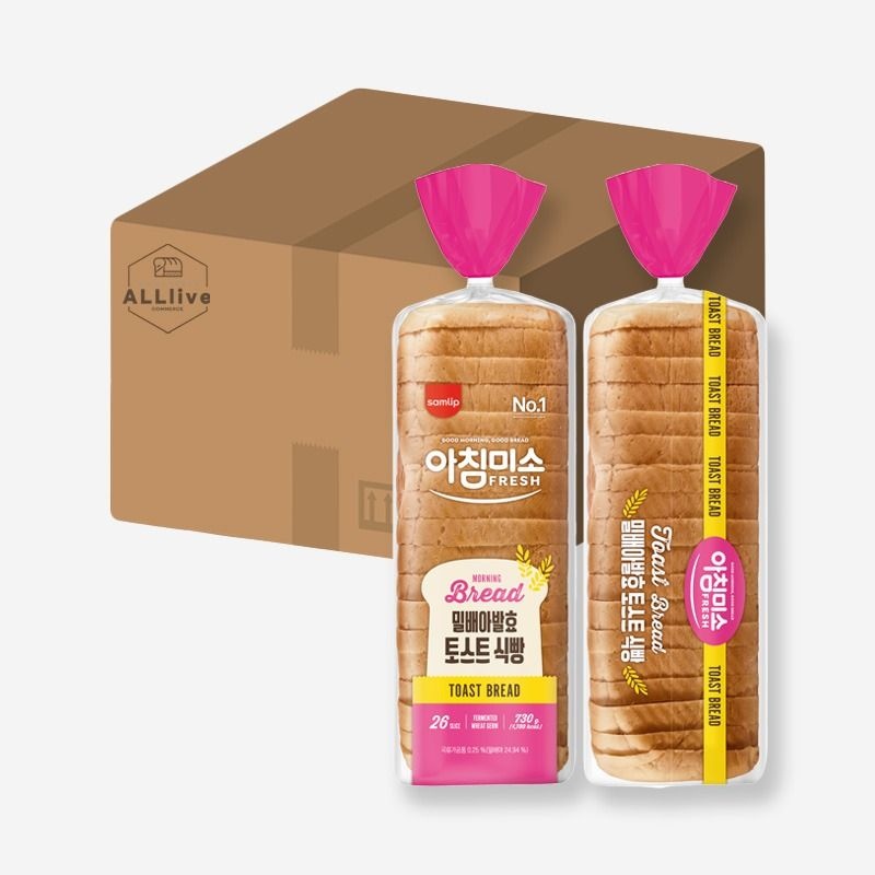 삼립 간식 아침미소 밀배아 발효 토스트 식빵 730g 2개