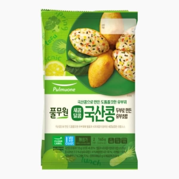 풀무원 풀무원 새콤달콤 국산콩 두부로 만든 유부초밥 2인분 자취 여행 어린이집 학교 165g