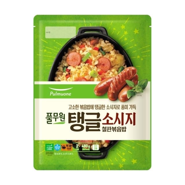 풀무원 탱글소시지 철판볶음밥 2인분 등산 혼밥 나들이 480g
