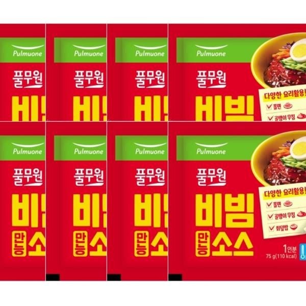 풀무원 만능비빔소스 쫄면 골뱅이무침 회덮밥 75g 8개