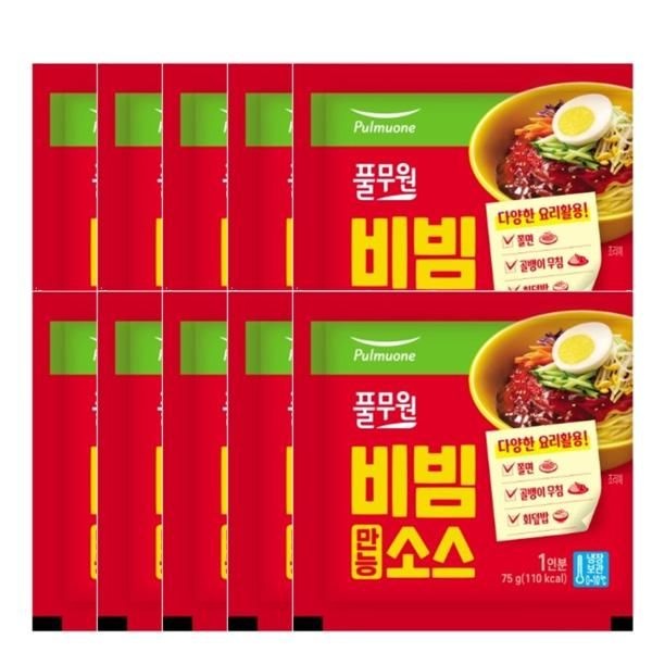 풀무원 만능비빔소스 쫄면 골뱅이무침 회덮밥 75g 10개