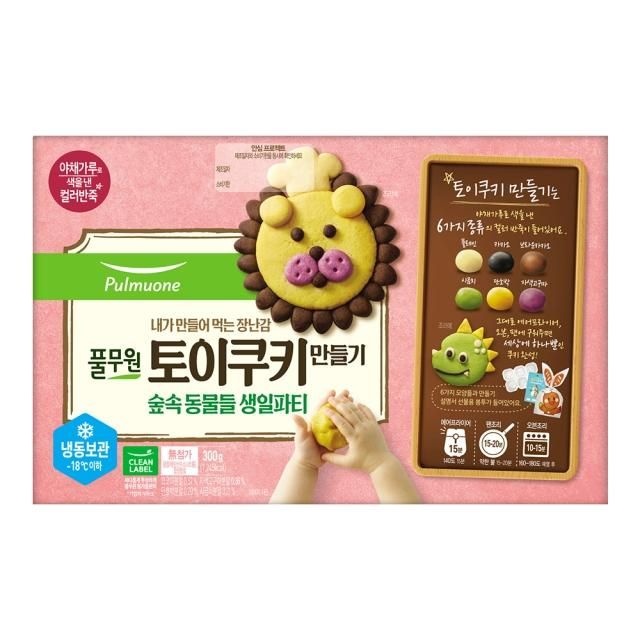 풀무원 토이쿠키 숲속 동물들 생일파티(6구) 학교 홈카페 300g