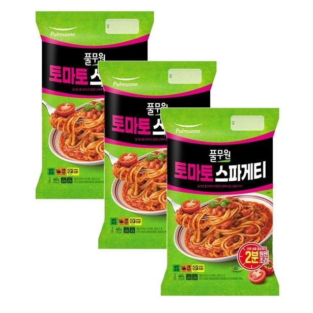풀무원 토마토 스파게티 2인분 혼밥 캠핑 자취 460g 3개
