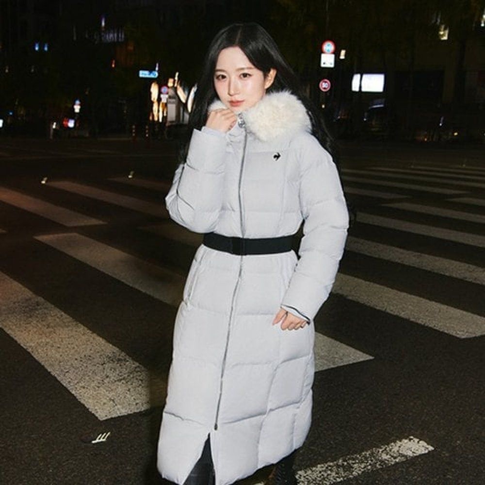 르꼬끄 여성 밍크퍼 구스 롱다운 점퍼 QP422ODJN2LGR 1000631398308