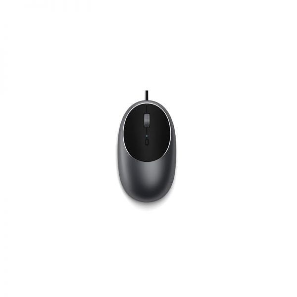 Satechi [해외] 사테치 알루미늄 C1 유선 USB C 마우스 맥북 에어 프로 M5 M4 아이패드 M3 미니 맥 아이맥용 광학 컴퓨터 스페이스 그