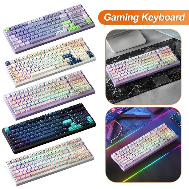 [해외] 무선 기계식 블루투스 키보드 XINMENG X98PRO RGB 사이드 라이트 3 가지 모드 핫 스왑 게이밍 개스킷 99 키 PC 게이머 맥
