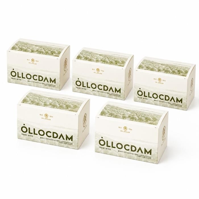 올록담 올리브3 EVOO 올리브오일 캡슐 (500mg x 3캡슐) x 24포 x 5박스 FWS