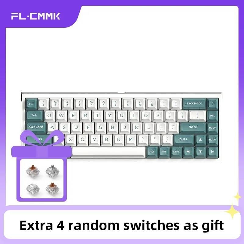 [해외] 무선 기계식 블루투스 키보드 FL · ESPORTS FL680 3 가지 모드 68 키 RGB 핫 스왑 가능 2.4G 유선 Win/Mac/iPad