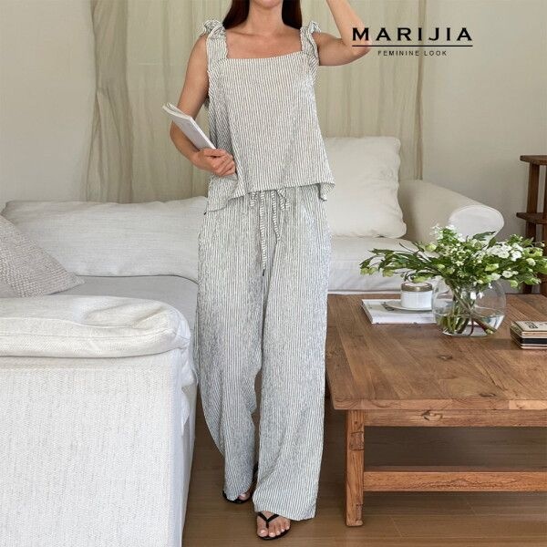 [기타 (패플)] [마리지아][MARIJIA] 셔링 스트라이프 세트_MSTB21146
