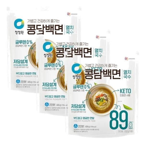 청정원 콩담백면 멸치국수 404g 3개