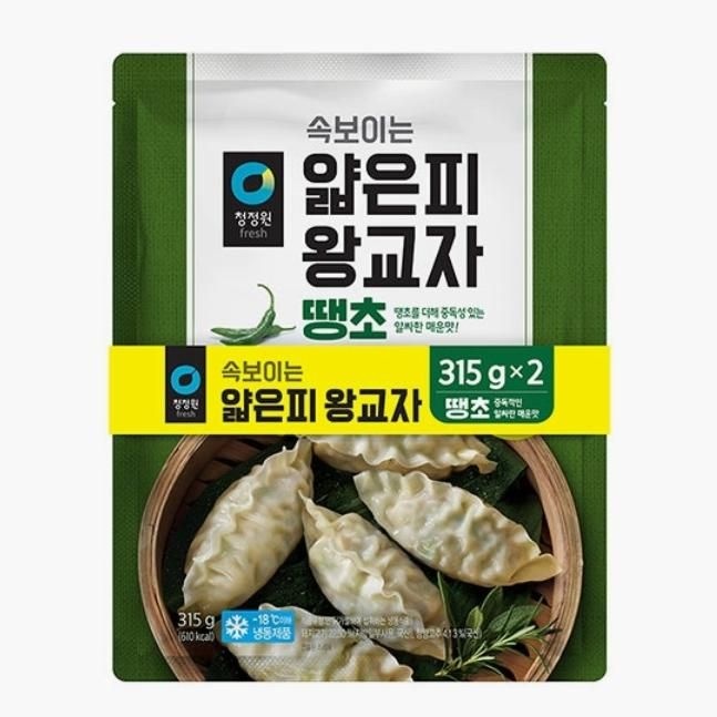 청정원 얇은피왕교자 땡초 자취템 간편식 야식 315g 2개