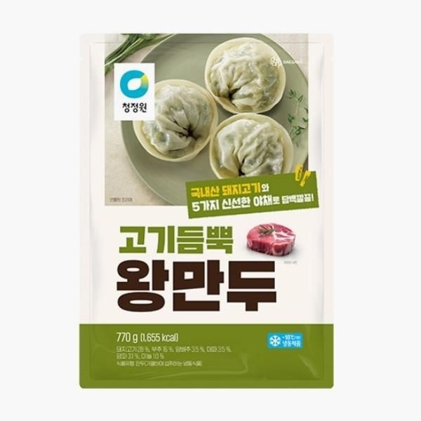청정원 청정원 고기듬뿍 왕만두 자취템 간편식 야식 770g