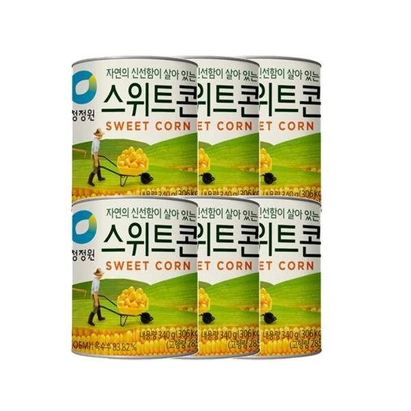 청정원 스위트콘 식자재 비상식량 340g 6개