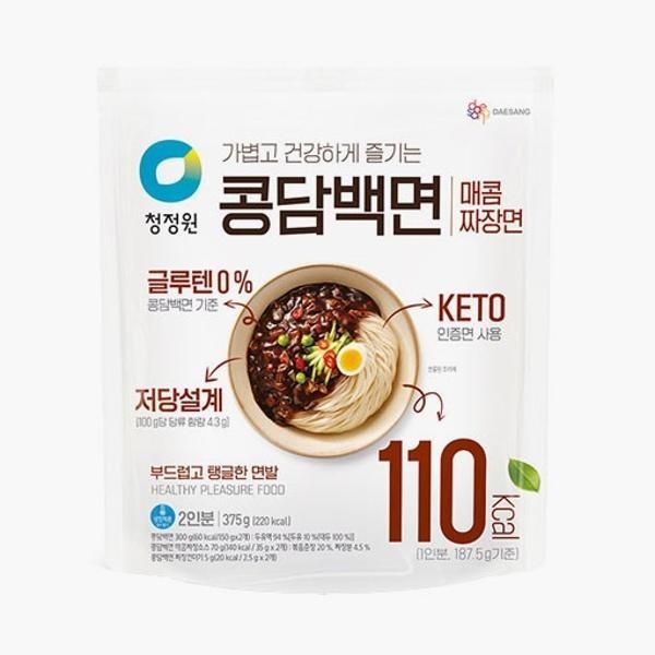 청정원 콩담백면 매콤짜장면 캠핑 여행용 야근 야식 375g