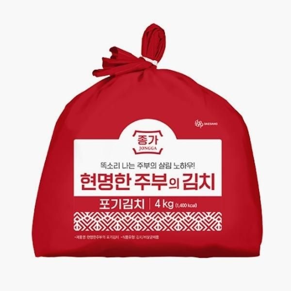 종가 현명한 주부의 포기김치 캠핑 아삭아삭 4kg 1개