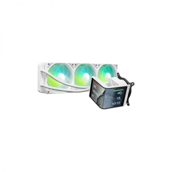 TRYX [해외] TRYX 트릭스 PANORAMA SE 360 ARGB 화이트 360mm AIO 회전식 6.67인치 AMOLED 곡면 스크린 3D 아나모픽 효과 맞춤형 쿨러 Asetek Ad