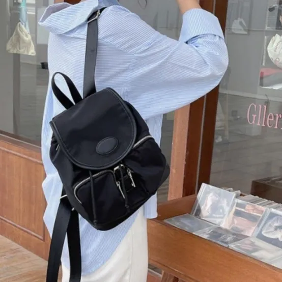 여자 여성 프론트 포켓 백팩 배낭 미니 보조 가방