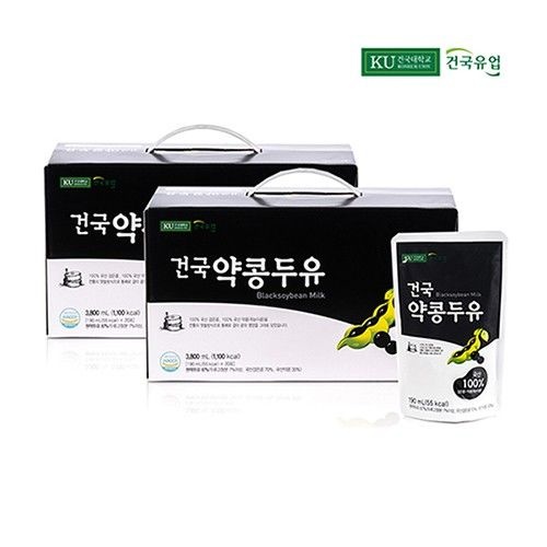 건국유업 건국 약콩두유 40팩 /100% 국산 검은콩과 국산 약콩