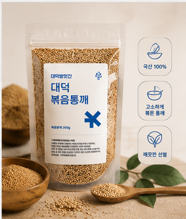 20% 할인쿠폰 국산 100% 볶음 통깨 (깨소금) 300g 1팩
