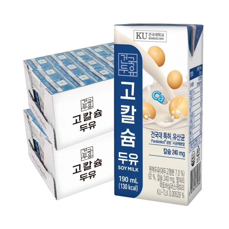 건국유업 [건국유업]고칼슘두유 190ml 48팩(24팩 2박스)