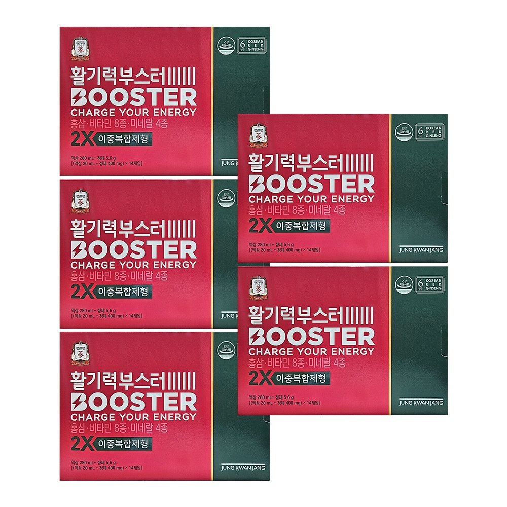 정관장 활기력 부스터 액상 20ml + 정제 400mg x 14개입 x 5박스