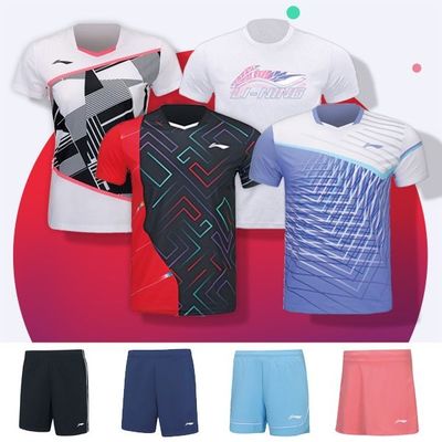 リニング男性女性 Tシャツ ショートパンツ スカート バドミントン衣料品 AHSR789
