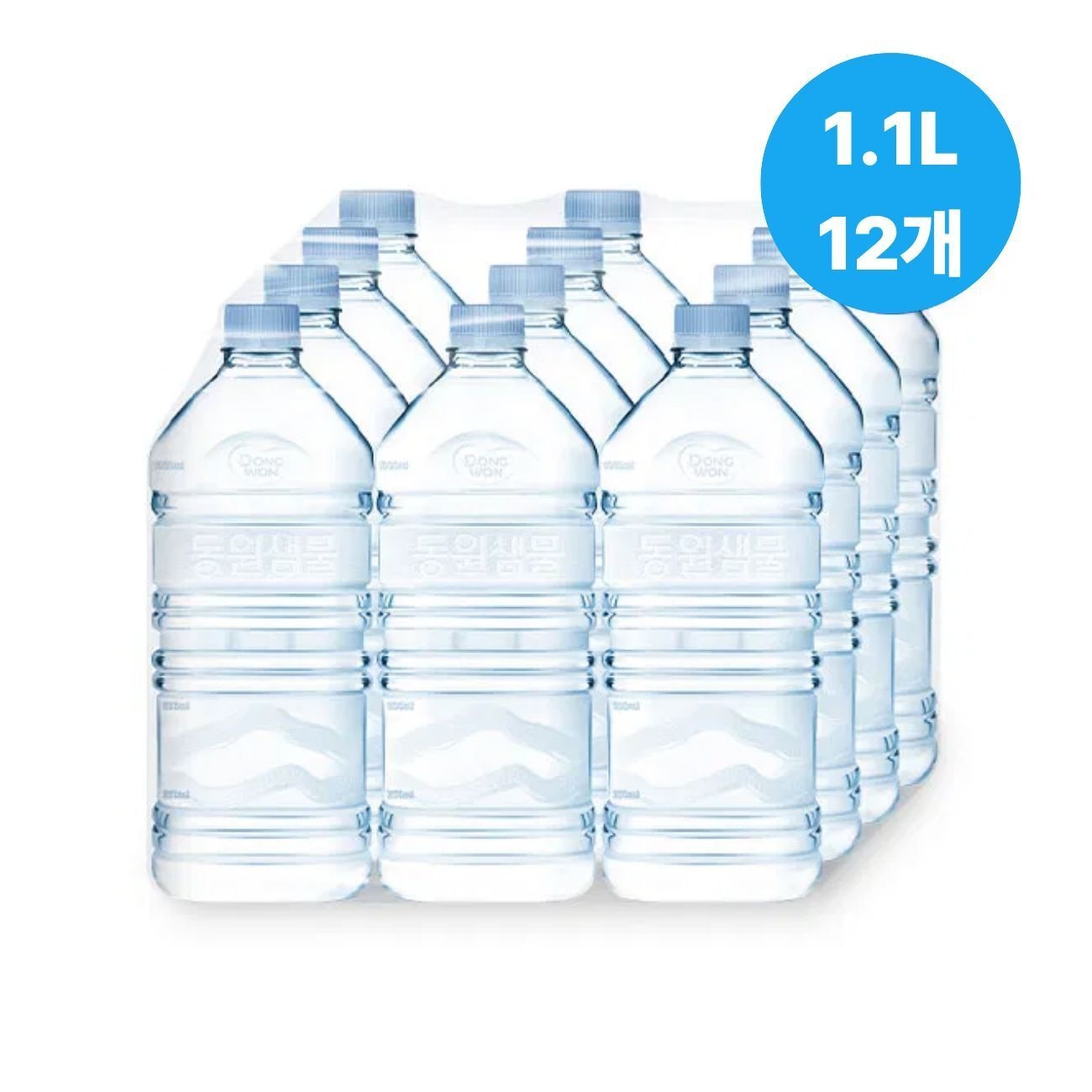 동원 동원샘물 무라벨 생수 1.1L x 12병 안전 워터 대량 식당