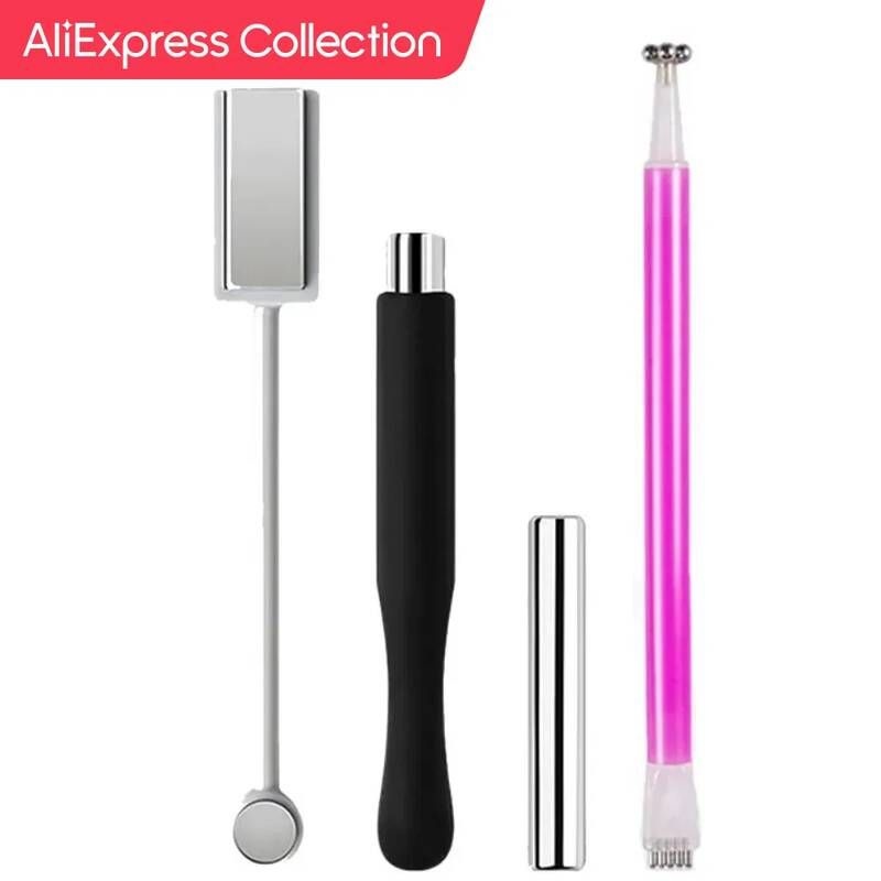 UnKnown [해외] 자석 원형 사각 강력 마그네틱 AliExpress 컬렉션 4개 멀티 기능성 네일 아트 스톤 패턴 흡수 젤 크리스탈 바
