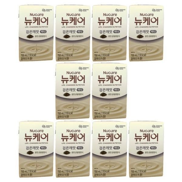 [하프클럽]뉴케어 미니 검은깨맛 150ml 10개 빨대 노인 균형 영양식 환자식 식사대용 할머니선물