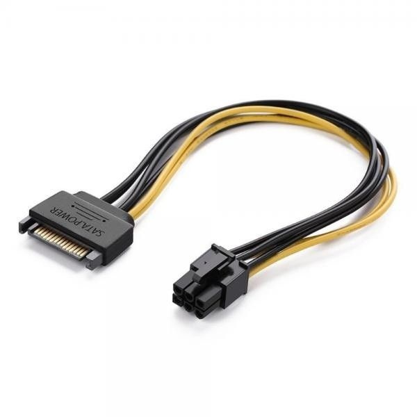 [온누리상품] SATA to VGA 6핀 보조 전원 변환 케이블 6pin 그래픽카드 젠더