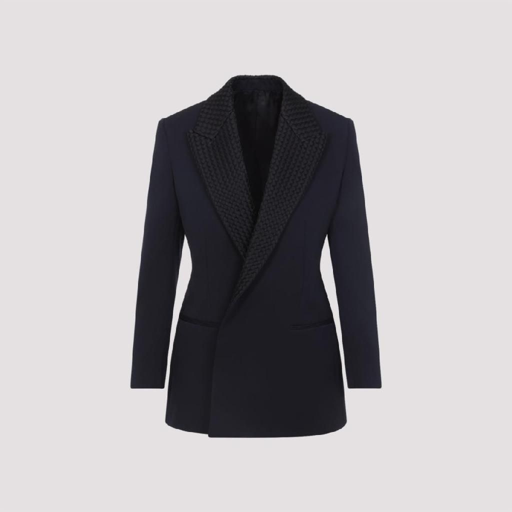 [해외] BOTTEGA VENETA 872990V6DH0 4071 MIDNIGHT BLUE Bottega Veneta Intrecciato Collar Tuxedo Jacket