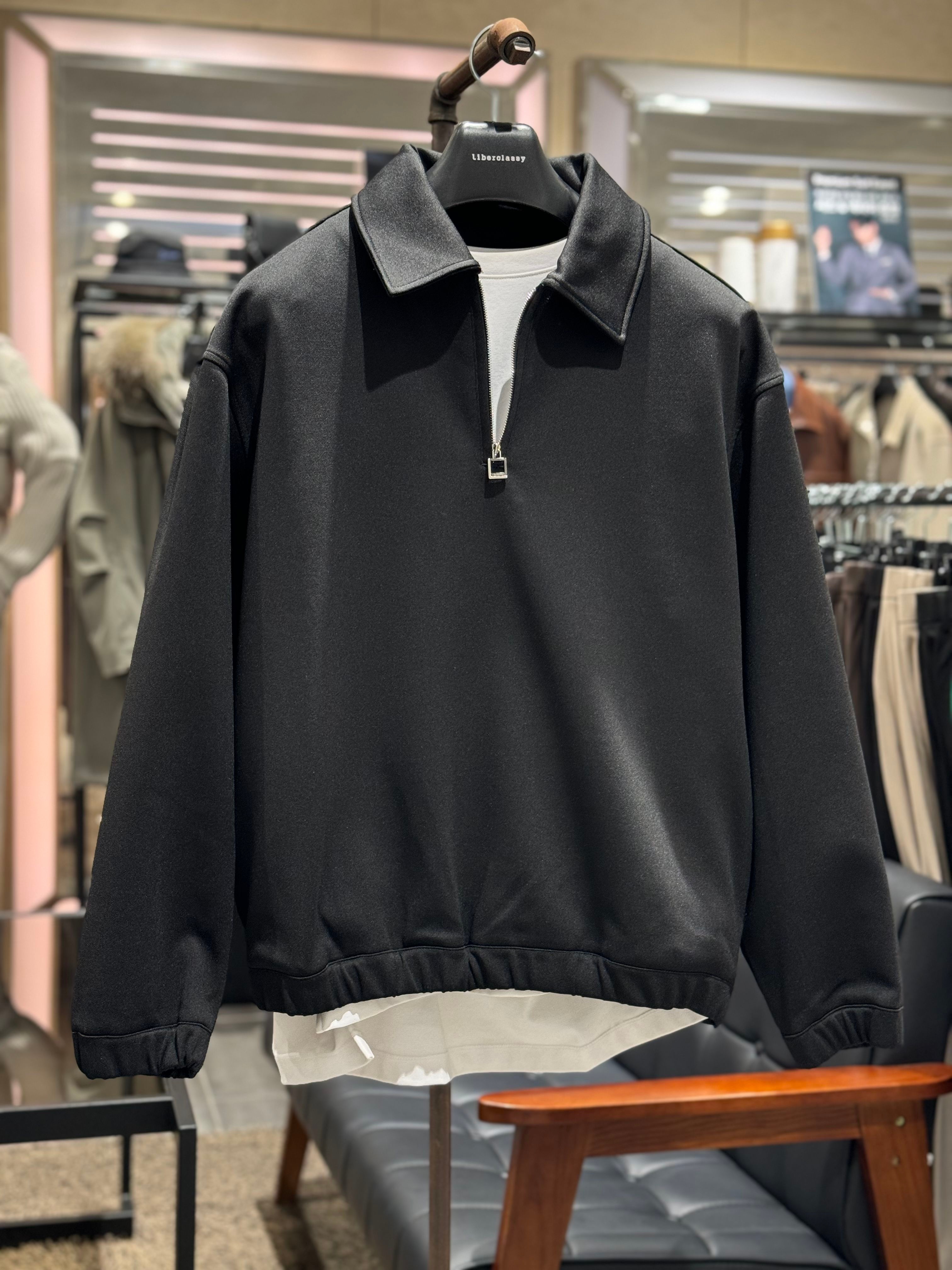 리버클래시 블랙 하프 집업 칼라 티셔츠 LKF41453 739334