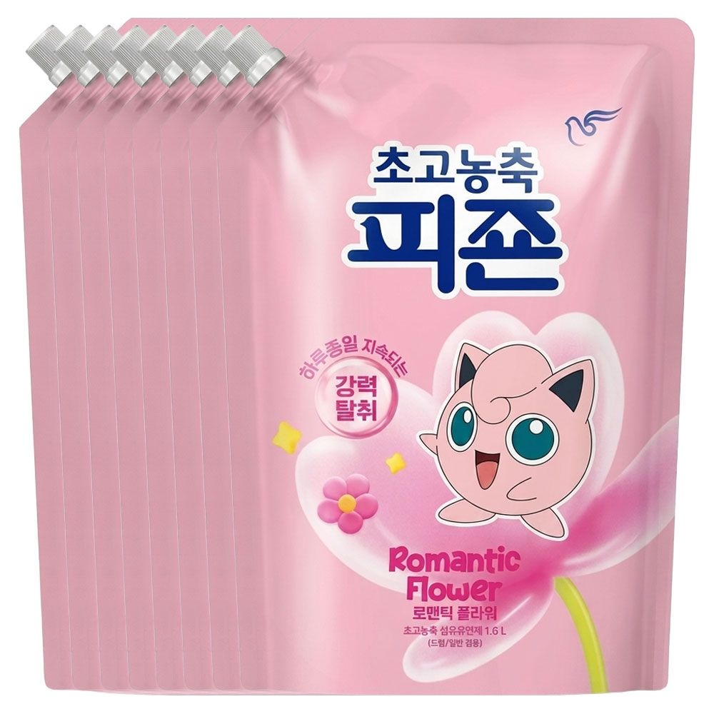 무궁화 초고농축 피죤 섬유유연제 로맨틱플라워 리필 1.6L X 8개(1박스)