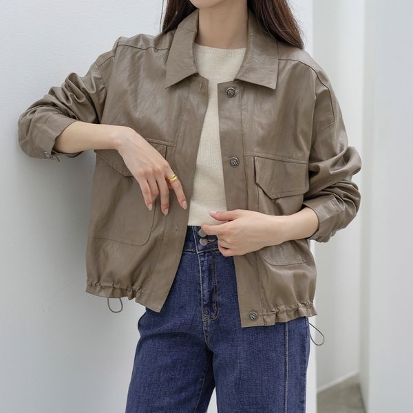 모노앳디 모노앳디 [하프클럽]카르노 스트링 레더 자켓
