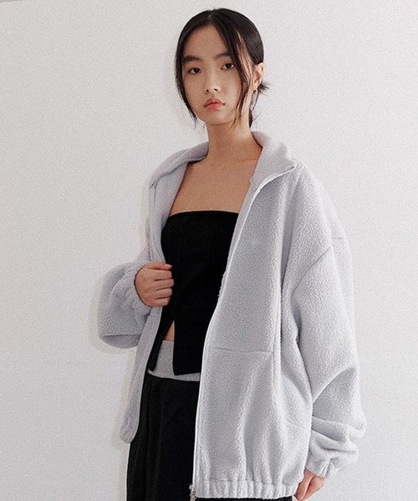 더파코 FAVICON FLEECE ZIPUP JUMPER GRAY faco2023fw1