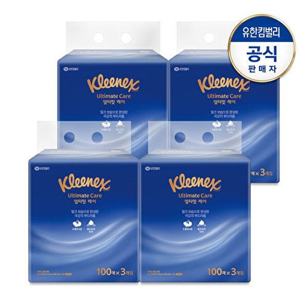 크리넥스 [크리넥스]얼티밋케어 미용티슈 100매X3입X4개